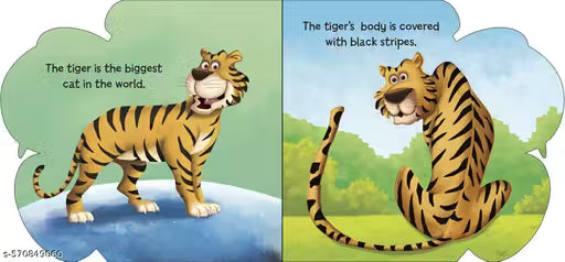 CUT OUT BOARD BOOK ANIMALS TIGER (Gift for kids)