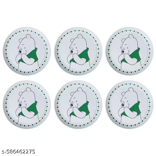 Winnie - The- Poooh Kids Plate- Set of 6- Green