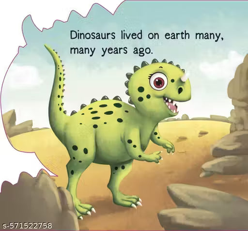 CUT OUT BOARD BOOK ANIMALS DINOSAUR (Gift for kids)